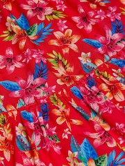 Monsoon Red Kendal Tropical Floral Dress - Image 4 of 4