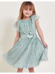 Monsoon Blue Ulla Sequin Dress - Image 1 of 4