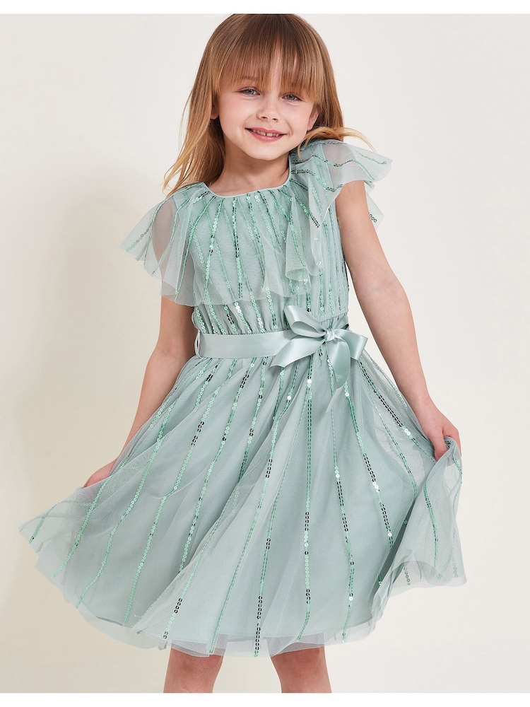 Monsoon Blue Ulla Sequin Dress - Image 1 of 4
