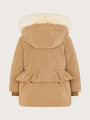 Monsoon Natural Baby Bow Padded Coat - Image 2 of 3