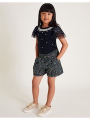 Monsoon Blue Tweed Shorts - Image 1 of 6