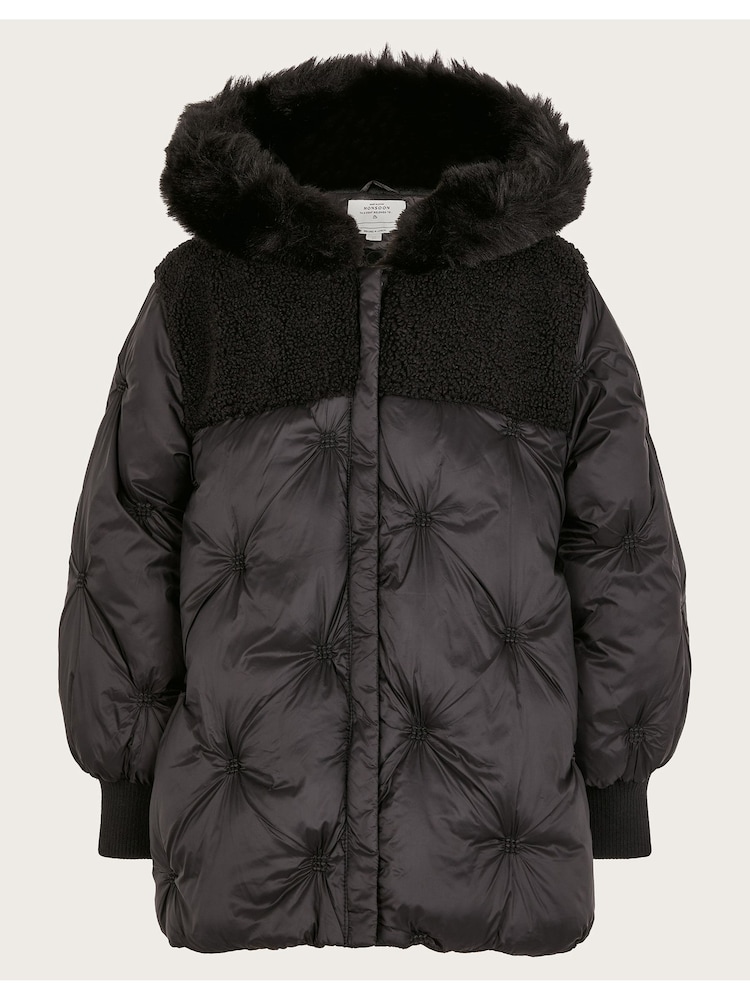 Monsoon Black Chester Quilted Borg Coat - Image 1 of 7