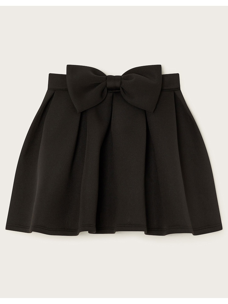 Monsoon Black Scuba Bow Pleated Skirt - Image 1 of 4