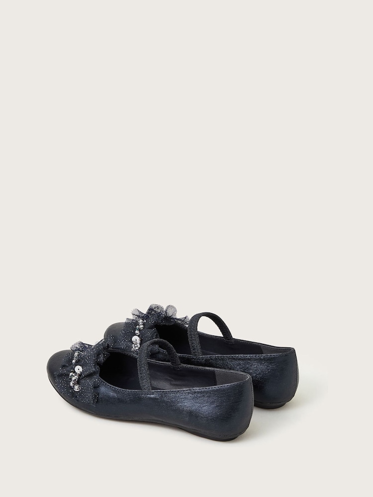 Monsoon Blue Land of Wonder Embellished Ballerina Flats - Image 3 of 3