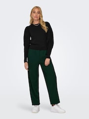 ONLY Black Puff Sleeve Lace Detail Jumper - Image 4 of 6