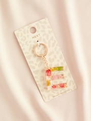 Multi Colour Initial Floral Keyring - Image 3 of 10
