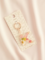 Multi Colour Initial Floral Keyring - Image 6 of 10