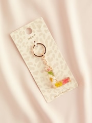 Multi Colour Initial Floral Keyring - Image 7 of 10