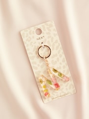 Multi Colour Initial Floral Keyring - Image 8 of 10