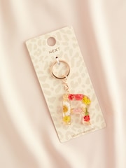 Multi Colour Initial Floral Keyring - Image 9 of 10