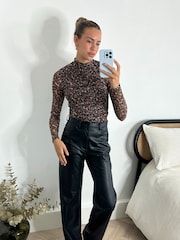 Style Cheat Capani высокая шея Animal леопардовый принт топ - Image 4 of 4