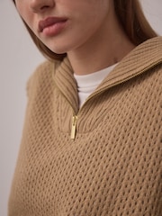 Camel Funnel Neck Knitted Tank - Image 7 of 10