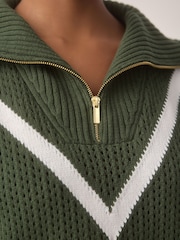 Green Funnel Neck Knitted Tank - Image 6 of 9