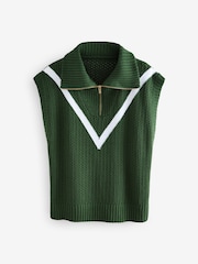 Green Funnel Neck Knitted Tank - Image 7 of 9