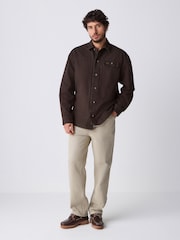 Brown Canvas Shacket 100% Cotton Overshirt - Image 3 of 7