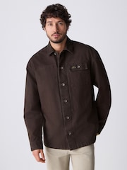 Brown Canvas Shacket 100% Cotton Overshirt - Image 4 of 7