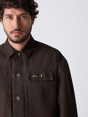 Brown Canvas Shacket 100% Cotton Overshirt - Image 5 of 7