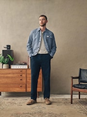 Blue Canvas Shacket 100% Cotton Overshirt - Image 1 of 11
