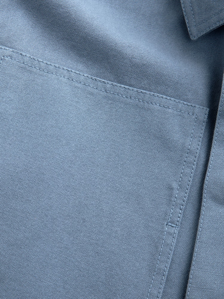 Blue Canvas Shacket 100% Cotton Overshirt - Image 11 of 11