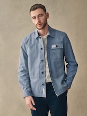 Blue Canvas Shacket 100% Cotton Overshirt - Image 2 of 11