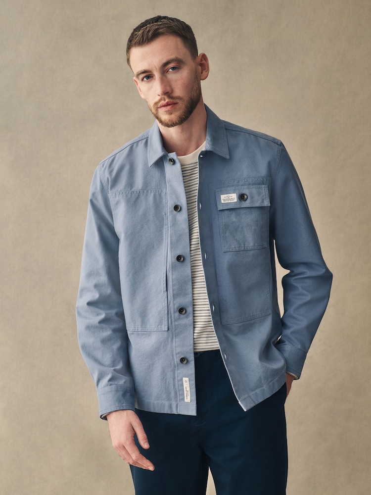 Blue Canvas Shacket 100% Cotton Overshirt - Image 2 of 11