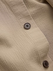 Stone 100% Cotton Seersucker Shacket Overshirt - Image 9 of 9