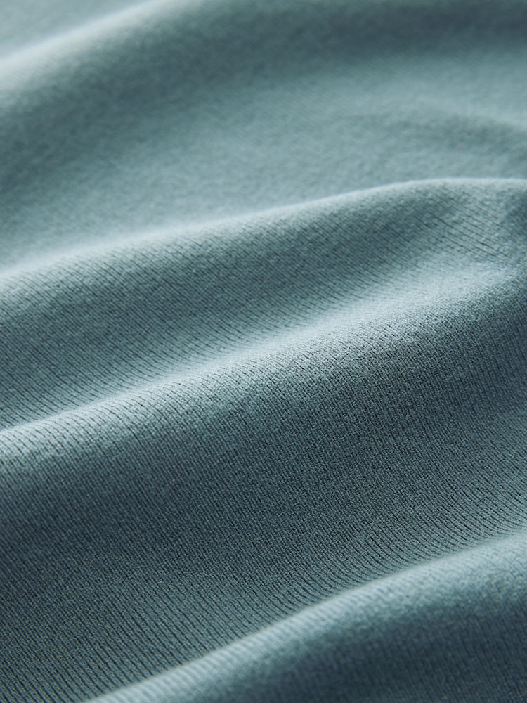 Azul - Zip trimestral - Camisas polo de malha premium de manga curta e caimento relaxado - Imagem 7 de 7