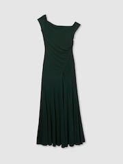 Reiss Green Elliotte Atelier Gathered Crepe-Jersey Maxi Dress - Image 2 of 7