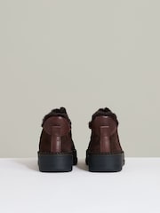 Reiss Chocolate Sylvie Shearling-Lined Suede Ankle Boots - Image 5 of 5