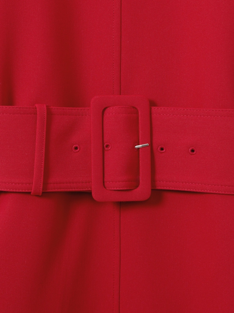 Reiss Red Naya Belted Midi Dress - Image 6 of 6 Reiss Red Naya Belted Midi Dress - Image 6 of 6