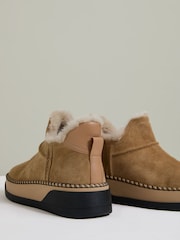 Reiss Tan Sylvie Shearling-Lined Suede Ankle Boots - Image 4 of 5