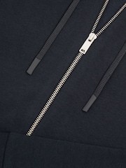Reiss Navy Sutton Cotton-Blend Fleeceback-Jersey Zipped Hoodie - Image 6 of 6