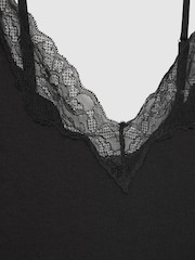 Reiss Black Demi Lace-Trimmed Jersey Camisole with Cotton and Modal - Image 5 of 5