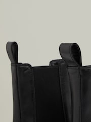 Reiss Black Theresa Leather Cleated Sole Chelsea Boots - Image 4 of 5