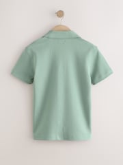 Mint Green Interlock Short Sleeves Colar 100% Cotton Shirt And Shorts - Image 2 of 4