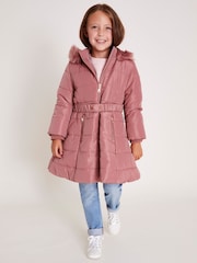 Monsoon Pink Aline Longline Padded Coat - Image 1 of 4