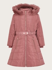 Monsoon Pink Aline Longline Padded Coat - Image 2 of 4