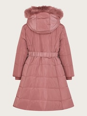 Monsoon Pink Aline Longline Padded Coat - Image 3 of 4