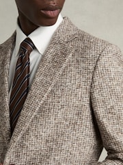 Reiss Oatmeal Mineral Tweed Single-Breasted Blazer with Wool - Image 4 of 6