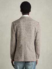 Reiss Oatmeal Mineral Tweed Single-Breasted Blazer with Wool - Image 5 of 6
