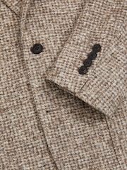 Reiss Oatmeal Mineral Tweed Single-Breasted Blazer with Wool - Image 6 of 6