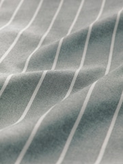 Green 100% Cotton Stripe Long Sleeve Oxford Shirt - Image 9 of 9