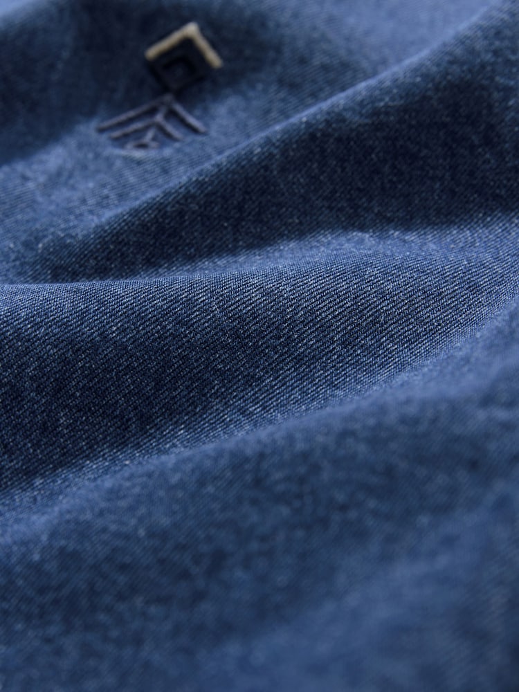 Blue Long Sleeve 100% Cotton Embroidered Western Shirt - Image 8 of 9
