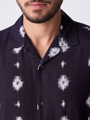 Indigo Blue Printed Short Sleeve 100% Cotton Shirt - Image 5 of 5