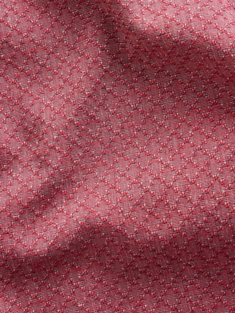 Red Twin Pocket Textured Long Sleeve 100% Cotton Shirt - Image 9 of 9