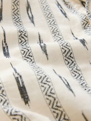 White Long Sleeve 100% Cotton Printed Shirt with Grandad Collar - Image 8 of 8