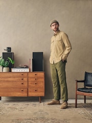 Tan Brown Cotton Tencel Blend Long Sleeve Shirt - Image 2 of 8