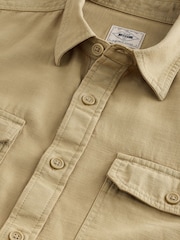 Tan Brown Cotton Tencel Blend Long Sleeve Shirt - Image 8 of 8