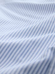 Blue/White Stripe Long Sleeve Oxford 100% Cotton Shirt - Image 8 of 8