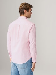 Pink/White 100% Cotton Stripe Long Sleeve Oxford Shirt - Image 4 of 7